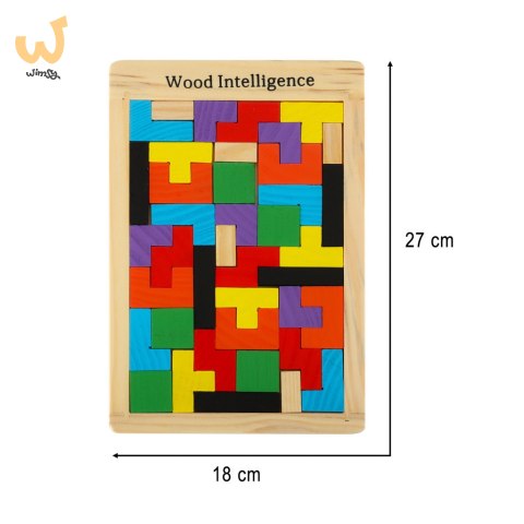 Puzzle drewniane układanka tetris klocki 40el. Puzzle drewniane układanka tetris klocki 40el.