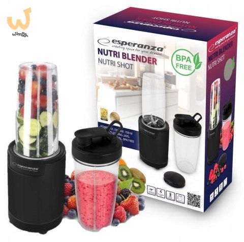 Blender smoothie Esperanza NUTRI SHOT EKM029 (700W; kolor czarny) Blender smoothie Esperanza NUTRI SHOT EKM029 (700W; kolor czarny)
