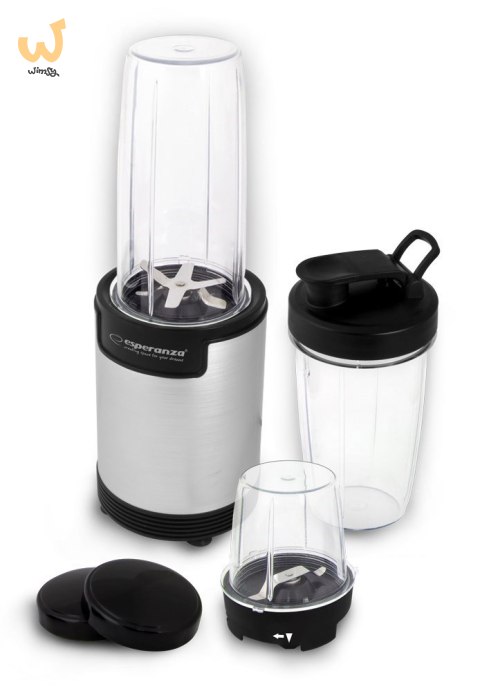 Blender sportowy do mielenia Esperanza NUTRI BOMB EKM030 (900W; kolor czarno-srebrny) Blender sportowy do mielenia Esperanza NUTRI BOMB EKM030 (900W; kolor czarno-srebrny)
