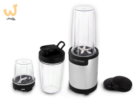 Blender sportowy do mielenia Esperanza NUTRI BOMB EKM030 (900W; kolor czarno-srebrny) Blender sportowy do mielenia Esperanza NUTRI BOMB EKM030 (900W; kolor czarno-srebrny)