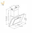 Okap AKPO WK-4 NERO 2.0 50 BIAŁY T300 Liniowy LED/Siłownik