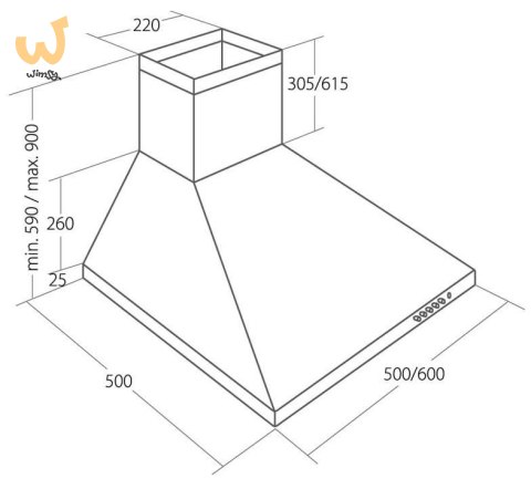 Okap kominowy AKPO WK-4 Classic 60 CZARNY ECO Okap kominowy AKPO WK-4 Classic 60 CZARNY ECO