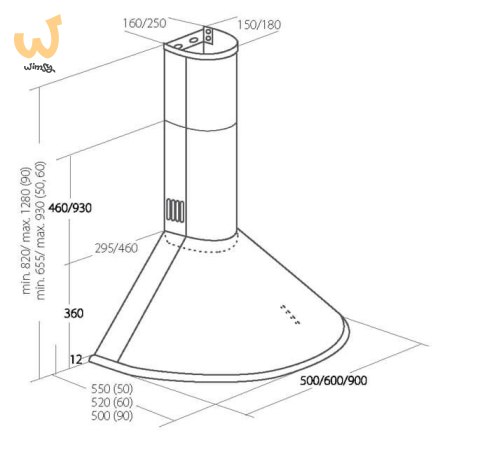 Okap kominowy AKPO WK-4 DANDYS 50 BIAŁY (500mm; kolor biały) Okap kominowy AKPO WK-4 DANDYS 50 BIAŁY (500mm; kolor biały)