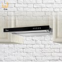Okap podszafkowy teleskopowy AKPO WK-7 LIGHT GLASS 50 INOX CZARNY (500mm; kolor inox, front czarne szkło)
