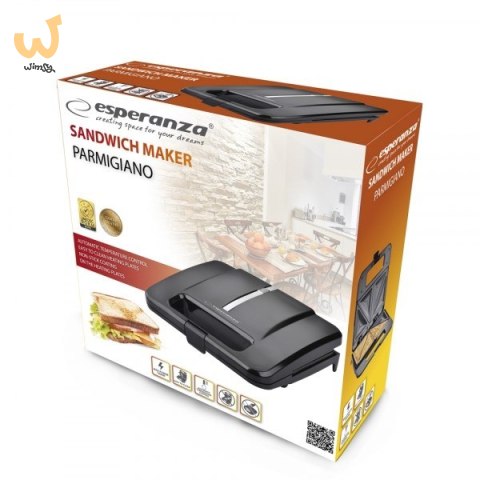 Opiekacz do kanapek Esperanza PARMIGIANO EKT010 (1000W; kolor czarny) Opiekacz do kanapek Esperanza PARMIGIANO EKT010 (1000W; kolor czarny)
