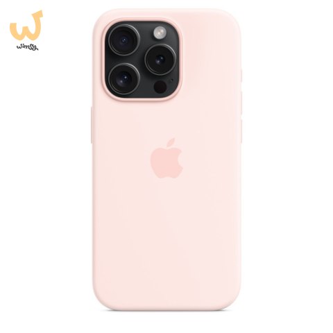 Apple iPhone 15 Pro Silicone Case with MagSafe - Light Pink Apple iPhone 15 Pro Silicone Case with MagSafe - Light Pink