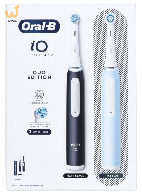 Braun Oral-B szczoteczka elektryczna iO 3 zestaw DUO BLACK & BLUE Braun Oral-B szczoteczka elektryczna iO 3 zestaw DUO BLACK & BLUE