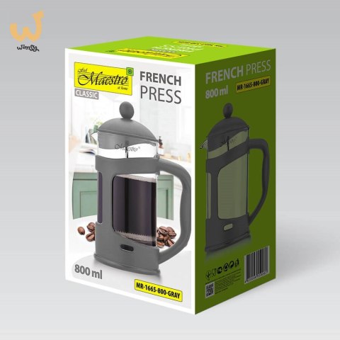 Prasa francuska MAESTRO 800ml MR-1665-800-GRAY Prasa francuska MAESTRO 800ml MR-1665-800-GRAY
