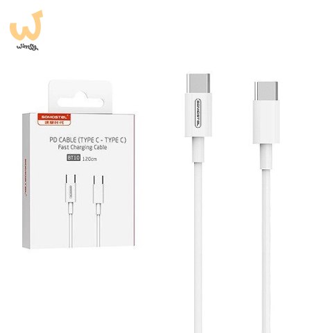 SOMOSTEL KABEL USB TYP-C DO TYP-C 5A 18W BIAŁY 5000MAH POWER DELIVERY 1.2M SMSBT10 SOMOSTEL KABEL USB TYP-C DO TYP-C 5A 18W BIAŁY 5000MAH POWER DELIVERY 1.2M SMSBT10