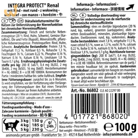ANIMONDA Integra Nieren Wołowina - mokra karma dla kota - 100g ANIMONDA Integra Nieren Wołowina - mokra karma dla kota - 100g