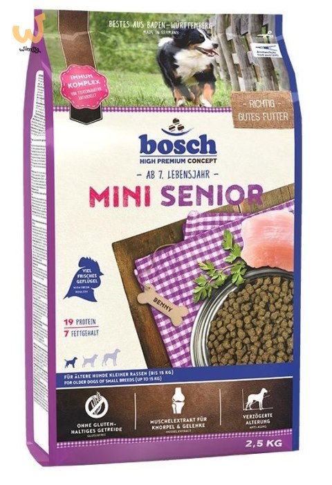 BOSCH Mini Senior - sucha karma dla psa - 2,5 kg (WYPRZEDAŻ) BOSCH Mini Senior - sucha karma dla psa - 2,5 kg (WYPRZEDAŻ)