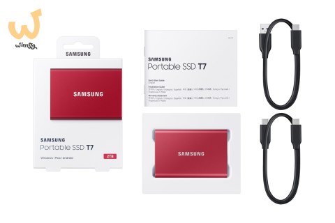 Dysk Samsung SSD T7 Portable 2TB MU-PC2T0R/WW czerwony Dysk Samsung SSD T7 Portable 2TB MU-PC2T0R/WW czerwony