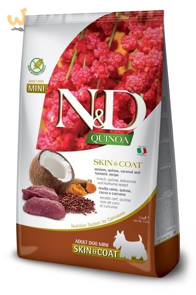 FARMINA N&D Quinoa Dog Skin&Coat Venison, Coconut Adult Mini - sucha karma dla psa - 2.5 kg (WYPRZEDAŻ) FARMINA N&D Quinoa Dog Skin&Coat Venison, Coconut Adult Mini - sucha karma dla psa - 2.5 kg (WYPRZEDAŻ)