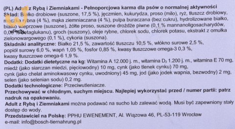 Karma Bosch Fish & Potato dla psów dorosłych 3kg Karma Bosch Fish & Potato dla psów dorosłych 3kg