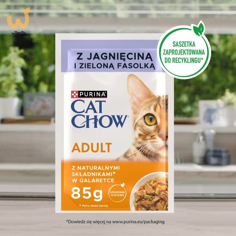 PURINA Cat Chow Jagnięcina, zielona fasolka - mokra karma dla kota - 10x85 g PURINA Cat Chow Jagnięcina, zielona fasolka - mokra karma dla kota - 10x85 g