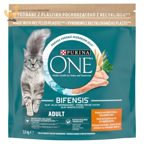 PURINA One Bifensis Adult Kurczak - sucha karma dla kota - 1,5 kg (WYPRZEDAŻ) PURINA One Bifensis Adult Kurczak - sucha karma dla kota - 1,5 kg (WYPRZEDAŻ)