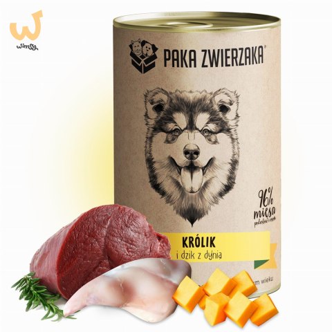 Paka Zwierzaka Królik i dzik z dynią 400g Paka Zwierzaka Królik i dzik z dynią 400g