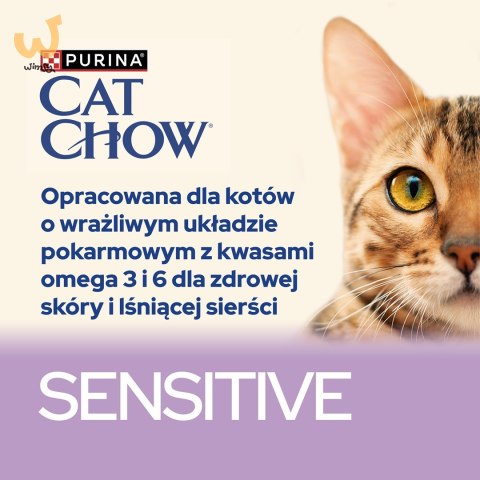 Purina Cat Chow Sensitive z łososiem i cukinią w sosie - mokra karma dla kota - 85 g Purina Cat Chow Sensitive z łososiem i cukinią w sosie - mokra karma dla kota - 85 g