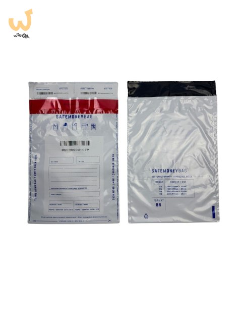 SAFEMONEYBAG Koperty bezpiecznie depozytowe biała B5 190mmx260mm+35mm 100 szt SAFEMONEYBAG Koperty bezpiecznie depozytowe biała B5 190mmx260mm+35mm 100 szt