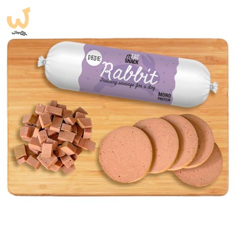 Paka Zwierzaka Pepe kiełbaski meat snack królik 200g Paka Zwierzaka Pepe kiełbaski meat snack królik 200g