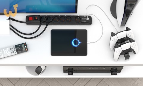 Listwa przeciwprzepięciowa Acar S6 USB A+C (szybka ładowarka) 3m ; czarny Listwa przeciwprzepięciowa Acar S6 USB A+C (szybka ładowarka) 3m ; czarny