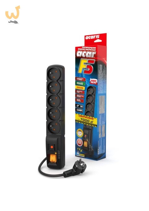 Listwa zasilająca Acar F5 (3m ; czarny) Listwa zasilająca Acar F5 (3m ; czarny)