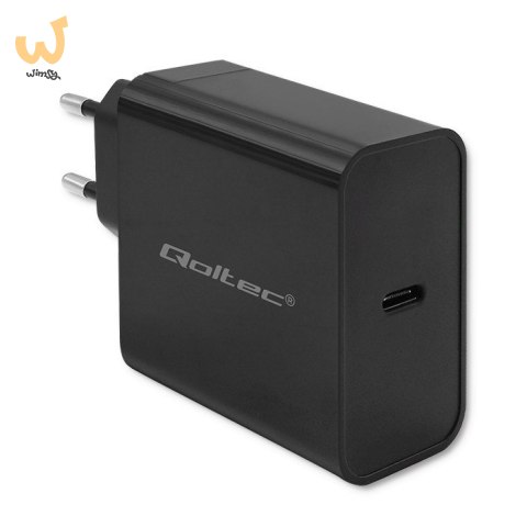 QOLTEC ŁADOWARKA SUPER QUICK PD | 1XUSB-C | 65W | 5-20V | 3-3.25A | CZARNA QOLTEC ŁADOWARKA SUPER QUICK PD | 1XUSB-C | 65W | 5-20V | 3-3.25A | CZARNA