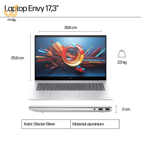 HP Envy 17-CW1008CA Ultra 7 155U 17.3"FHD Touch 16GB SSD1TB BT BLKB GeForce RTX 3050 4GB Win11 Silver (REPACK) 2Y HP Envy 17-CW1008CA Ultra 7 155U 17.3"FHD Touch 16GB SSD1TB BT BLKB GeForce RTX 3050 4GB Win11 Silver (REPACK) 2Y