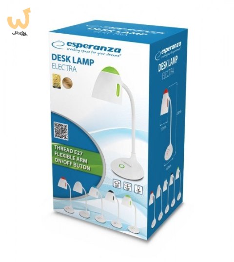 ESPERANZA LAMPKA BIURKOWA E27 ELECTRA BIAŁA ELD110W ESPERANZA LAMPKA BIURKOWA E27 ELECTRA BIAŁA ELD110W