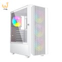 GEMBIRD OBUDOWA FORNAX 4000W MIDI-TOWER (2X USB 3.0, 1X USB 2.0, HD AUDIO, SZKLANY PANEL BOCZNY, PODŚWIETLENIE ARGB) BIAŁA