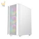 GEMBIRD OBUDOWA FORNAX 4000W MIDI-TOWER (2X USB 3.0, 1X USB 2.0, HD AUDIO, SZKLANY PANEL BOCZNY, PODŚWIETLENIE ARGB) BIAŁA