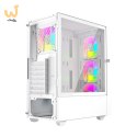 GEMBIRD OBUDOWA FORNAX 4000W MIDI-TOWER (2X USB 3.0, 1X USB 2.0, HD AUDIO, SZKLANY PANEL BOCZNY, PODŚWIETLENIE ARGB) BIAŁA