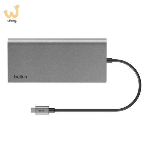 BELKIN HUB USB-C 8W1, 10 GBPS, 2X HDMI 4K SZARY BELKIN HUB USB-C 8W1, 10 GBPS, 2X HDMI 4K SZARY
