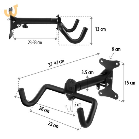 MACLEAN ROWEROWY UCHWYT ŚCIENNY POZIOMY, STAL, MAX. OBCIĄŻENIE 30KG MC-484 MACLEAN ROWEROWY UCHWYT ŚCIENNY POZIOMY, STAL, MAX. OBCIĄŻENIE 30KG MC-484