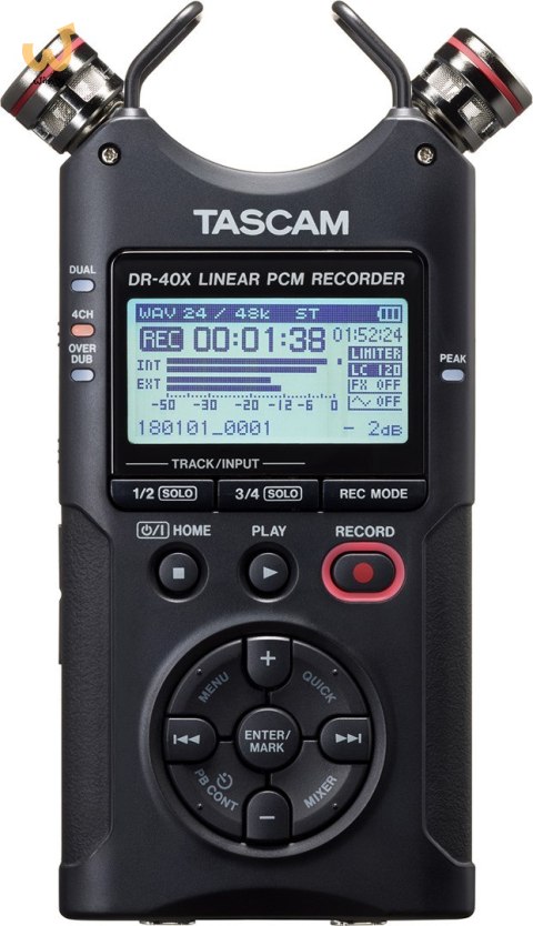 Tascam DR-40X - Przenośny rejestrator cyfrowy z interfejsem USB, zapisujący 2 x stereo, 2 GB karta SD Tascam DR-40X - Przenośny rejestrator cyfrowy z interfejsem USB, zapisujący 2 x stereo, 2 GB karta SD