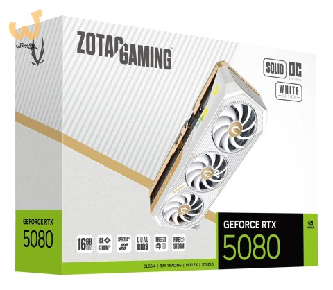 Karta graficzna ZOTAC GAMING GeForce RTX 5080 SOLID OC 16GB White Karta graficzna ZOTAC GAMING GeForce RTX 5080 SOLID OC 16GB White
