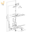 MACLEAN WÓZEK STAND PROFESJONALNY, MOBILNE STANOWISKO KOMPUTEROWE NA KÓŁKACH, MAX 17"-32", MAX 20KG MC-793 W