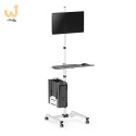 MACLEAN WÓZEK STAND PROFESJONALNY, MOBILNE STANOWISKO KOMPUTEROWE NA KÓŁKACH, MAX 17"-32", MAX 20KG MC-793 W