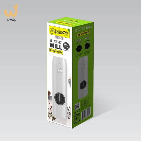Młynek elektryczny USB MAESTRO MR-1615-WHITE Młynek elektryczny USB MAESTRO MR-1615-WHITE