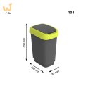 Rotho kosz na śmieci obrotowy TWIST limonkowy 10L