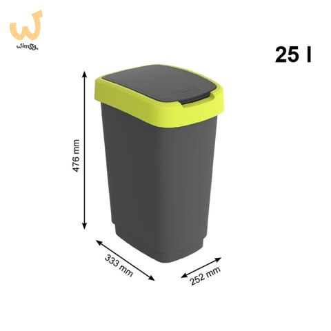Rotho kosz na śmieci obrotowy TWIST limonkowy 25L Rotho kosz na śmieci obrotowy TWIST limonkowy 25L