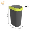 Rotho kosz na śmieci obrotowy TWIST limonkowy 50L