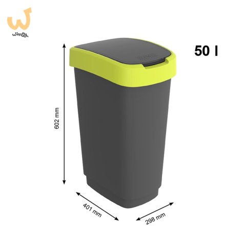 Rotho kosz na śmieci obrotowy TWIST limonkowy 50L Rotho kosz na śmieci obrotowy TWIST limonkowy 50L