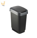 Rotho kosz na śmieci obrotowy TWIST srebrny 25L