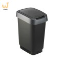 Rotho kosz na śmieci obrotowy TWIST srebrny 50L