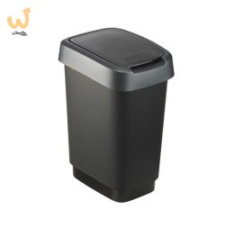 Rotho kosz na śmieci obrotowy TWIST srebrny 50L