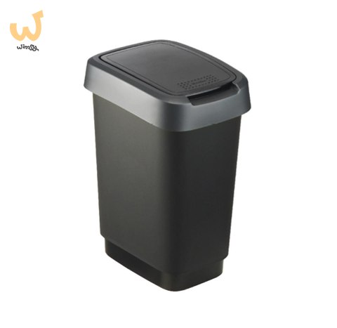 Rotho kosz na śmieci obrotowy TWIST srebrny 50L