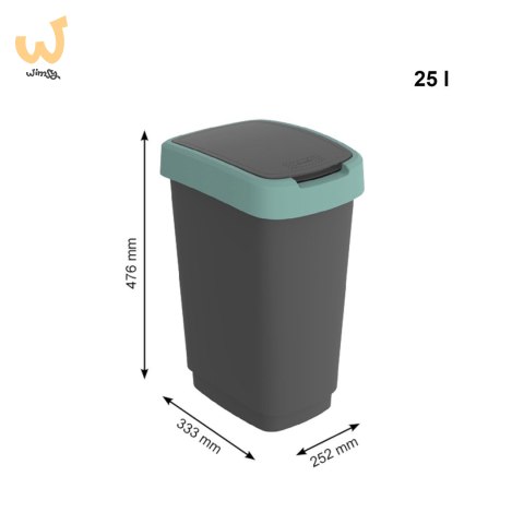 Rotho kosz na śmieci obrotowy TWIST zielony 25L Rotho kosz na śmieci obrotowy TWIST zielony 25L