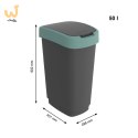 Rotho kosz na śmieci obrotowy TWIST zielony 50L