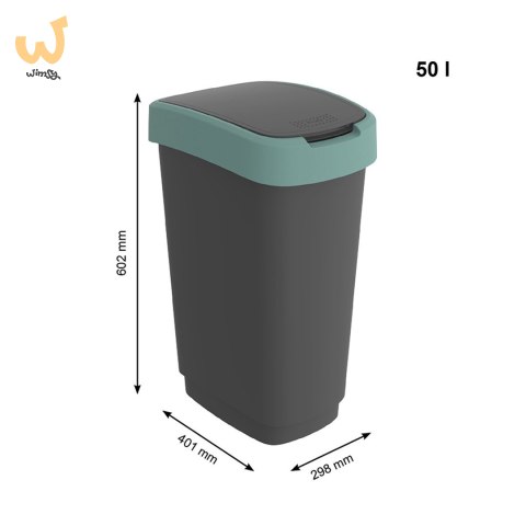Rotho kosz na śmieci obrotowy TWIST zielony 50L Rotho kosz na śmieci obrotowy TWIST zielony 50L